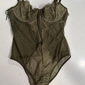 Victoria-s-secret Women's Green and Khaki Bodysuit